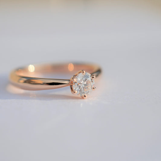 0.3カラット  一粒ダイヤリング　ピンクゴールド　婚約指輪