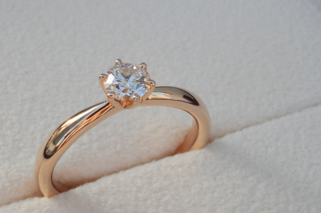 0.3カラット  一粒ダイヤリング　ピンクゴールド　婚約指輪