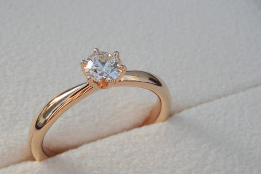 0.3カラット  一粒ダイヤリング　ピンクゴールド　婚約指輪