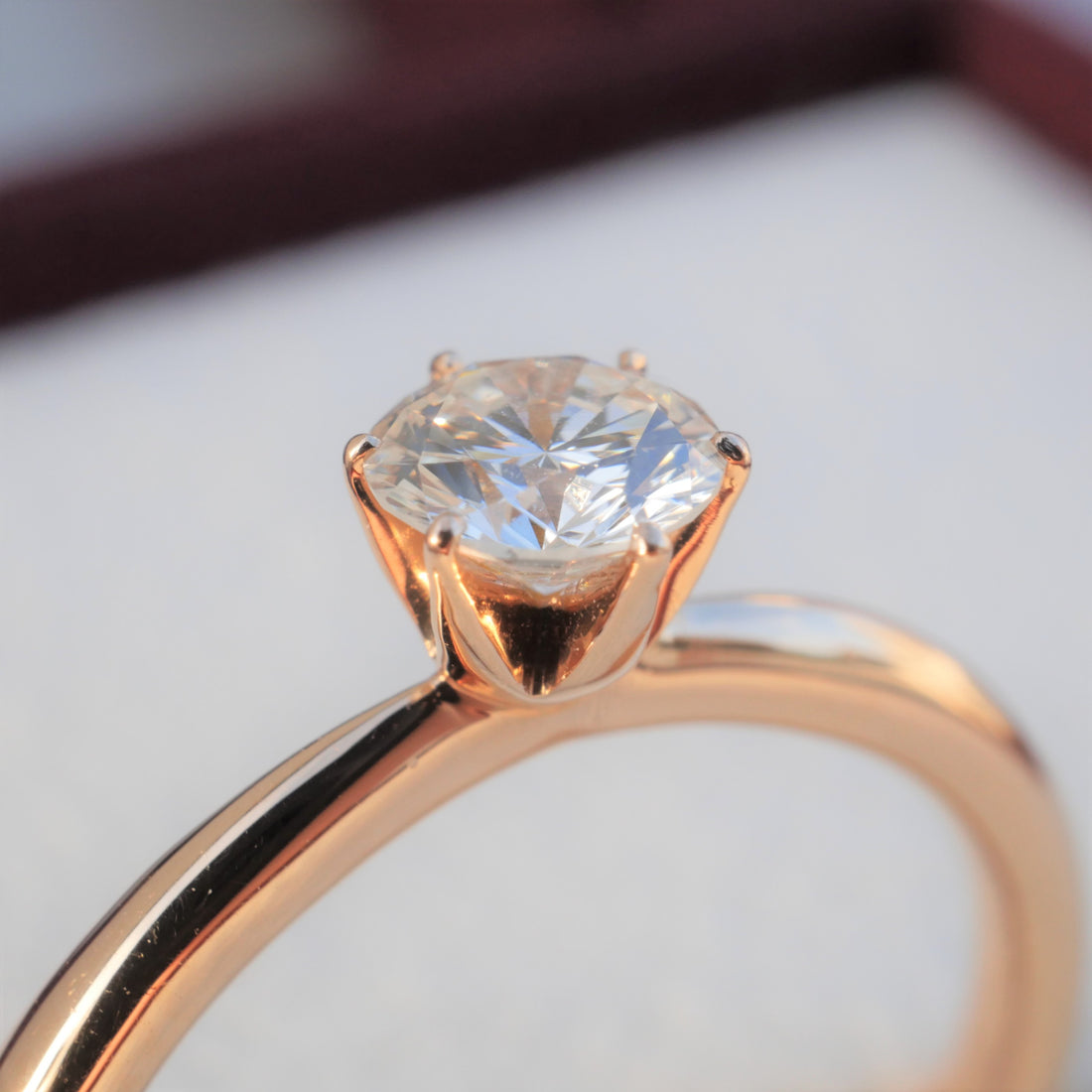 0.3カラット  一粒ダイヤリング　ピンクゴールド　婚約指輪